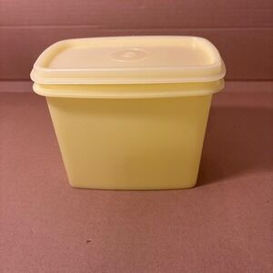 Vintage Yellow Tupperware Food Storage Container with Lid 1234-9